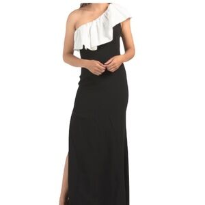 CINQ A SEPT Karlie one shoulder gown